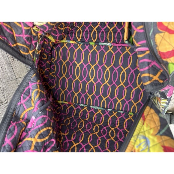 Vera Bradley Large Duffle Bag Weekender Overnight Jazzy blooms Floral Gray Pink - Picture 6 of 11